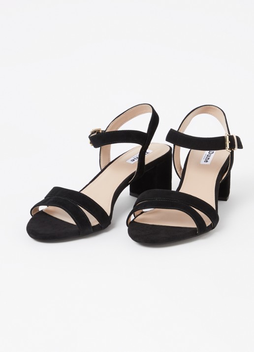 Dune London Wide Fit Merisa sandalette van leer - detail 2 zwart