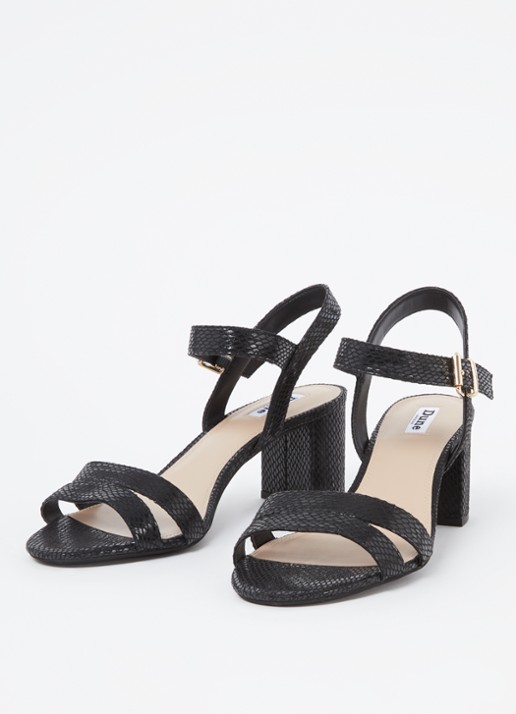 Dune London Wide Fit Merisa sandalette van leer - detail 3 diepzwart