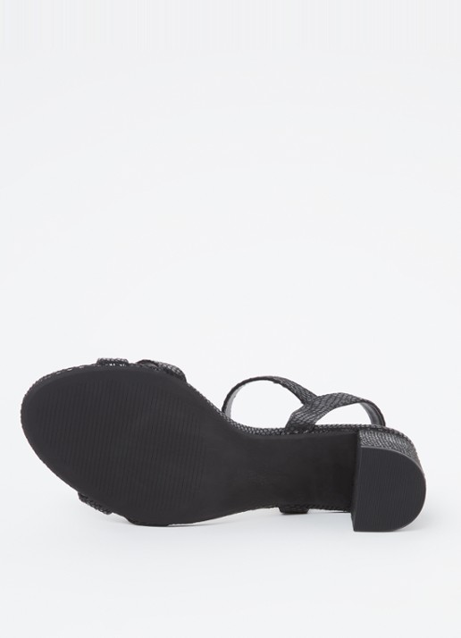 Dune London Wide Fit Merisa sandalette van leer - detail 5 diepzwart