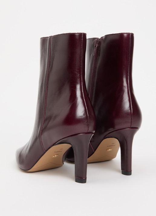 Dune London Wide Fit Ovation enkellaarsje van leer - achterkant 4 bordeauxrood