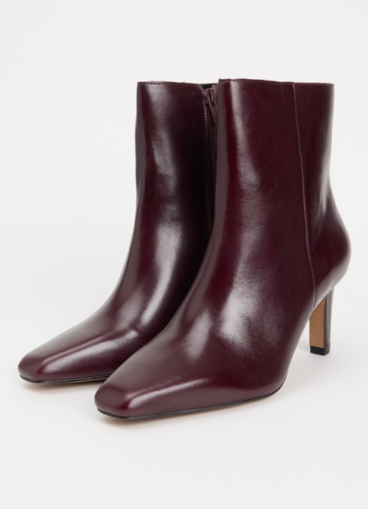 Dune London Wide Fit Ovation enkellaarsje van leer - detail 2 bordeauxrood