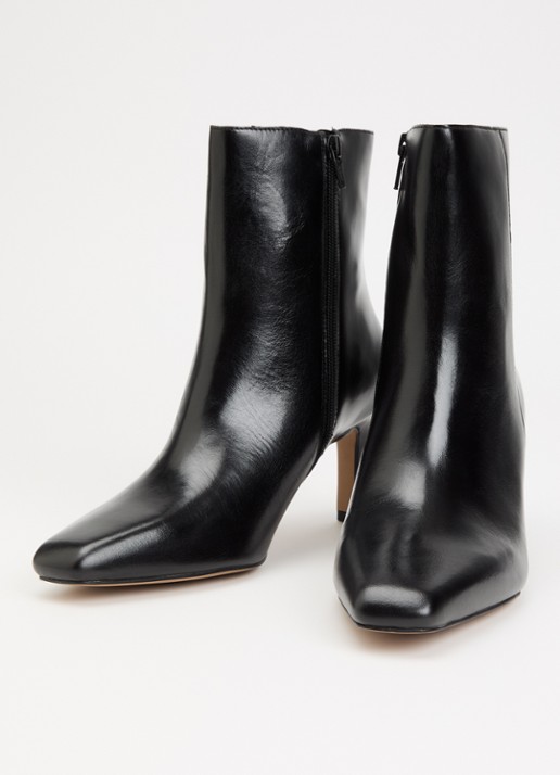 Dune London Wide Fit Ovation enkellaarsje van leer - detail zwart