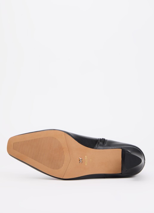 Dune London Wide Fit Overly enkellaarsje van leer - detail 2 zwart