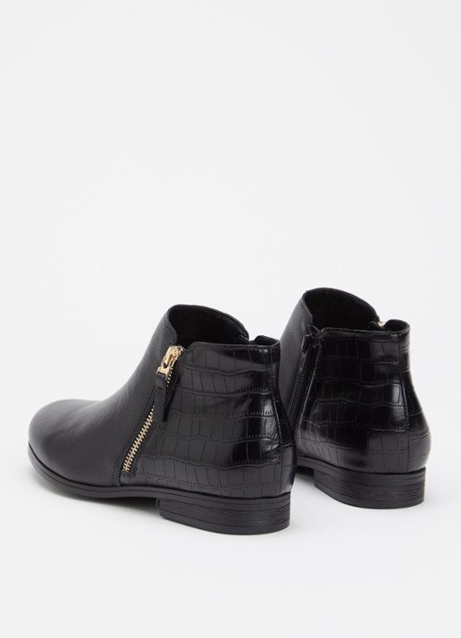 Dune London Wide Fit Pantha enkellaarsje  - achterkant zwart