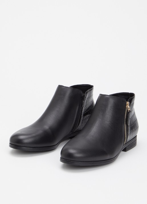 Dune London Wide Fit Pantha enkellaarsje  - detail 2 zwart