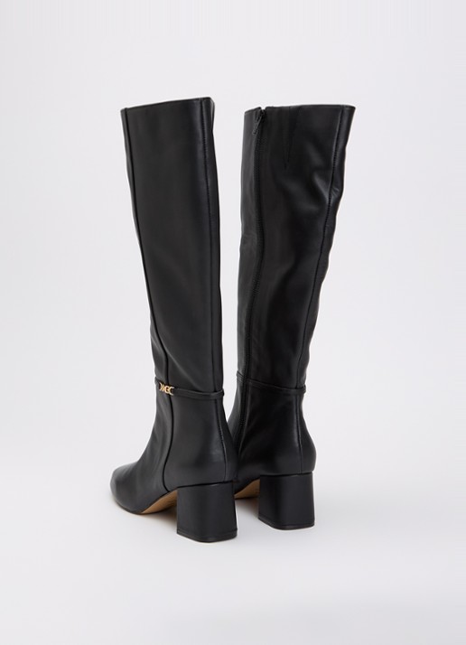 Dune London Wide Fit Sanna laars van leer - achterkant 4 zwart