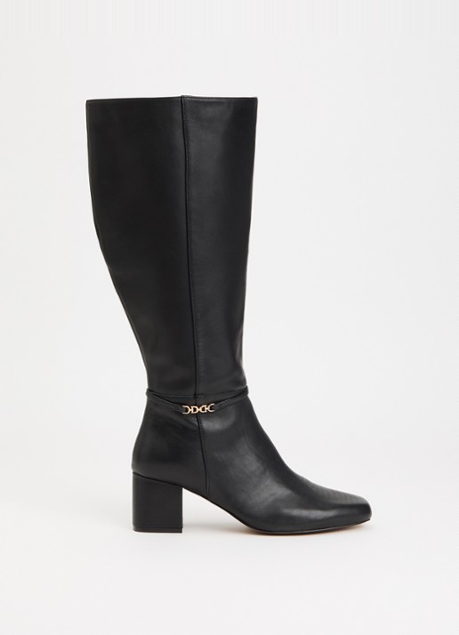 Dune London Wide Fit Sanna laars van leer
