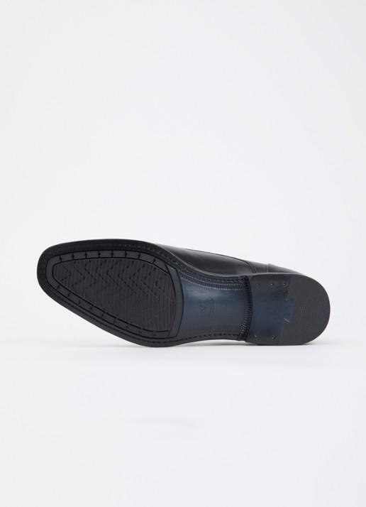 Dune London Wide Fit Satchin loafer van leer met gespdetail - detail 5 zwart