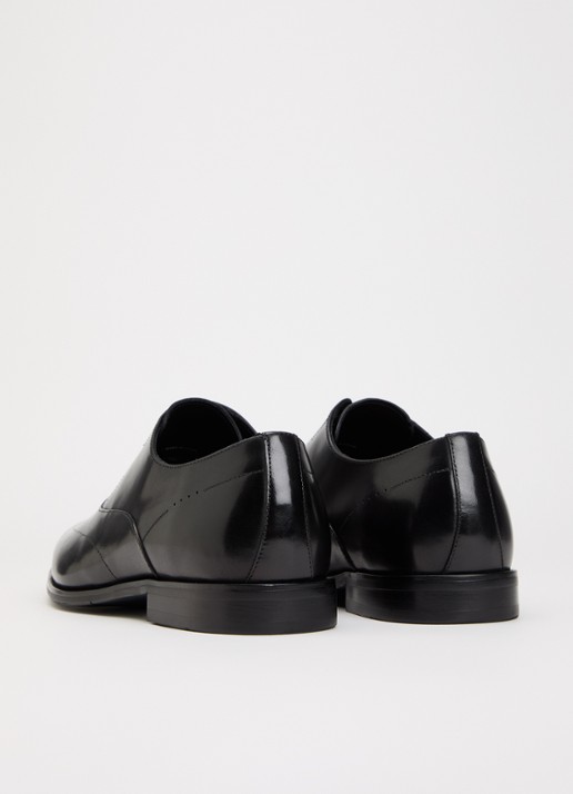 Dune London Wide Fit Shaay brogue van leer - achterkant 4 zwart
