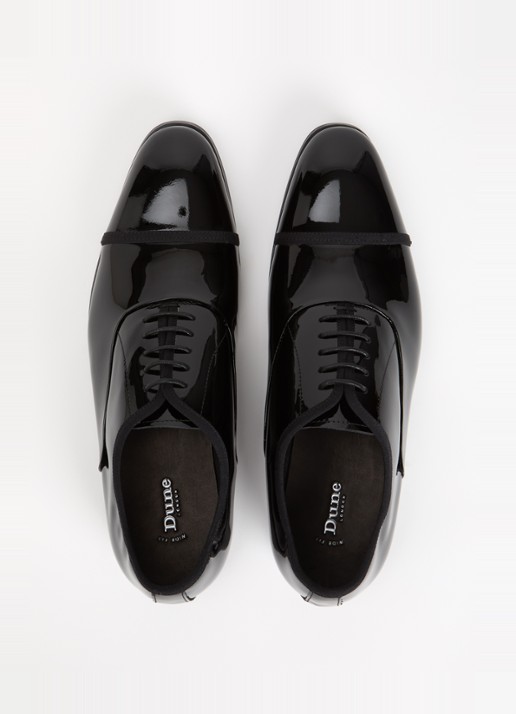 Dune London Wide Fit Shuffle veterschoen van lakleer - detail 3 zwart