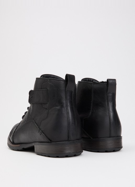 Dune London Wide Fit Simon veterboot van leer - achterkant 4 zwart
