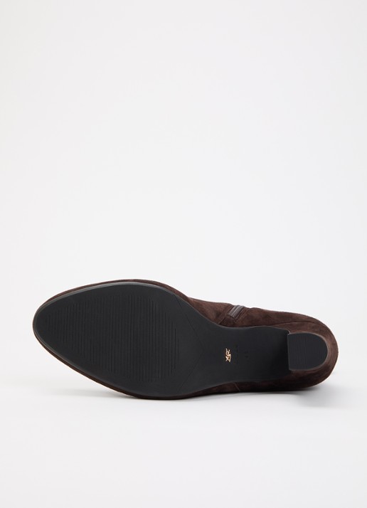 Dune London Wide Fit Simple laars van suède - detail 4 donkerbruin