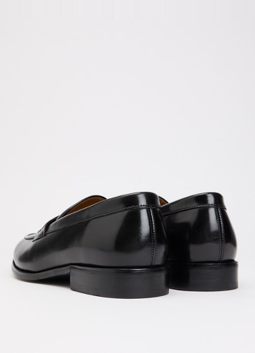 Dune London Wide Fit Skylers loafer van leer - achterkant 2 zwart