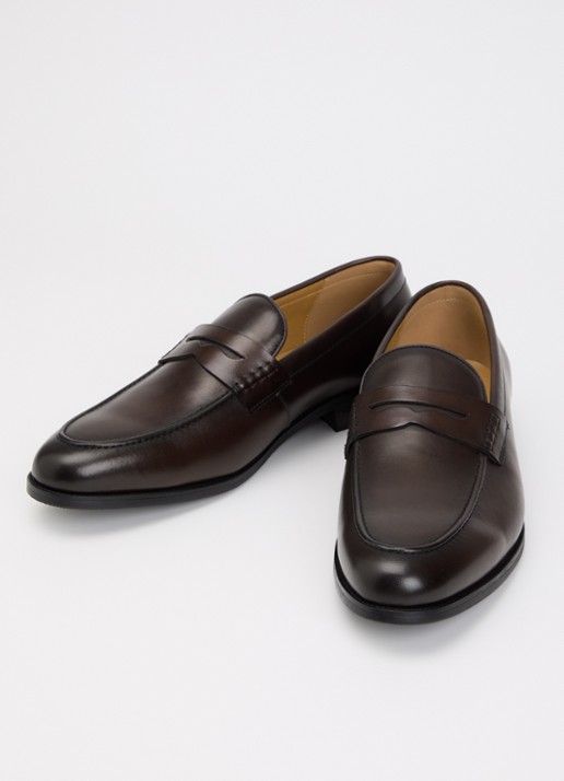 Dune London Wide Fit Skylers loafer van leer - detail 2 bruin