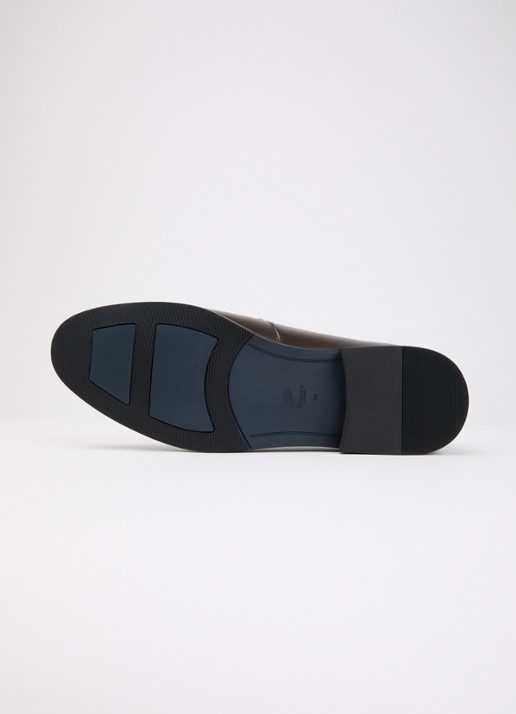 Dune London Wide Fit Skylers loafer van leer - detail 4 bruin