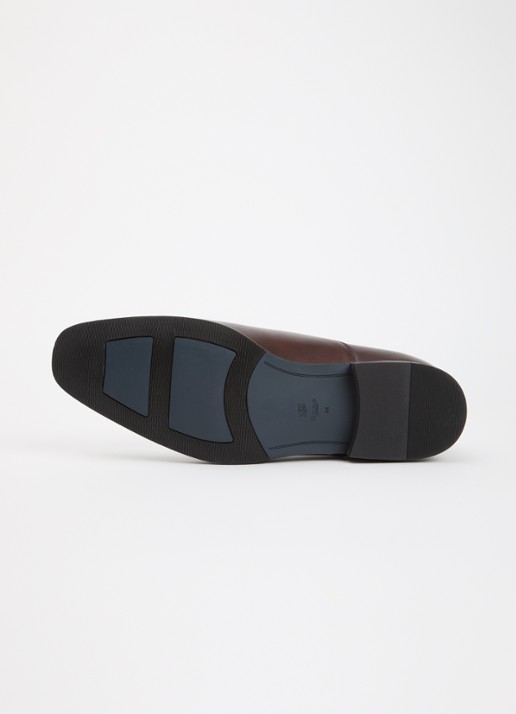 Dune London Wide Fit Solver veterschoen van leer met lakfinish - detail 3 donkerbruin
