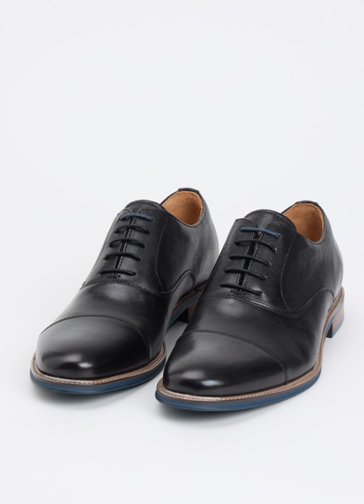 Dune London Wide Fit Stanlakes veterschoen van leer - detail 2 zwart