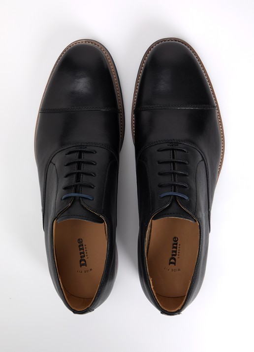 Dune London Wide Fit Stanlakes veterschoen van leer - detail 3 zwart