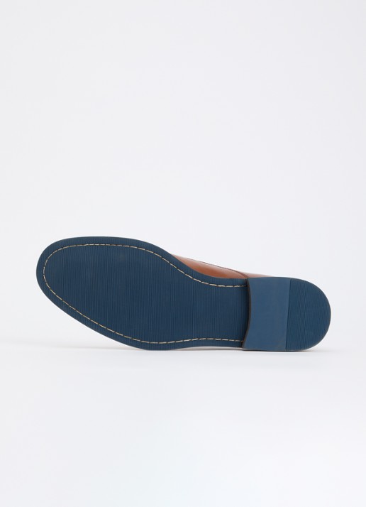 Dune London Wide Fit Stanlakes veterschoen van leer - detail 4 cognac