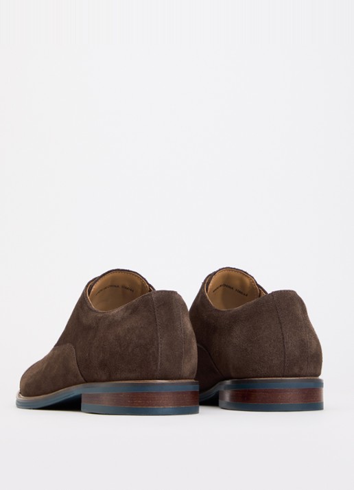 Dune London Wide Fit Stanlakes veterschoen van suède - achterkant 2 donkerbruin