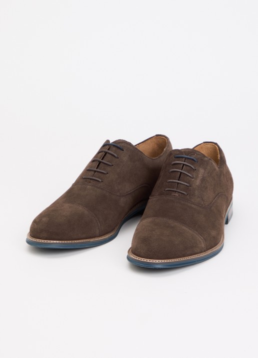 Dune London Wide Fit Stanlakes veterschoen van suède - detail 3 donkerbruin