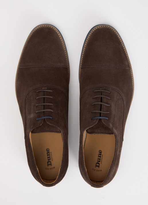 Dune London Wide Fit Stanlakes veterschoen van suède - detail 4 donkerbruin