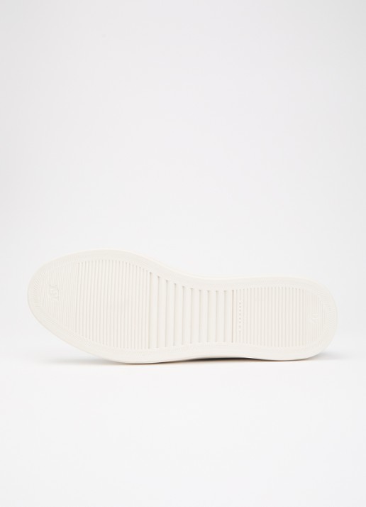 Dune London Wide Fit Tawly sneaker van leer met suède details - detail 3 donkerblauw