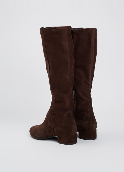 Dune London Wide fit Tayla laars - achterkant donkerbruin