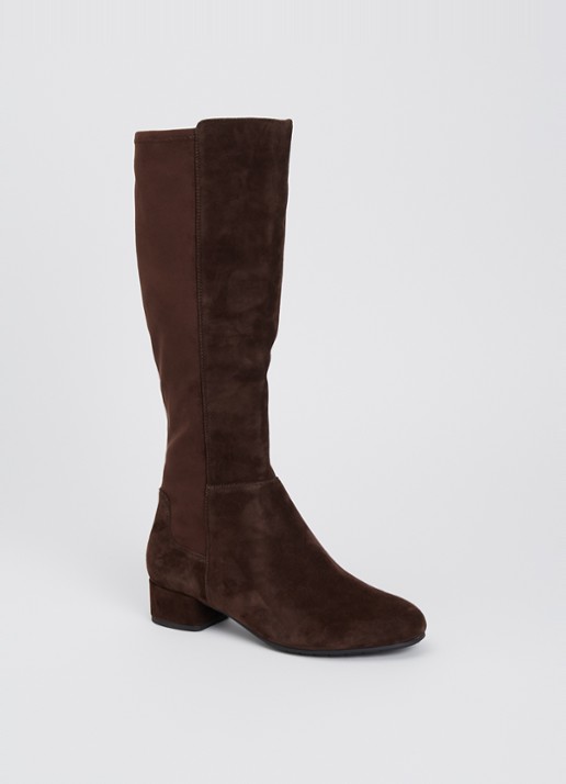 Dune London Wide fit Tayla laars - voorkant 4 donkerbruin