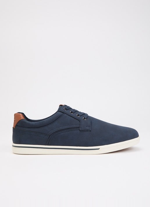 Dune London Wide Fit Tommus sneaker - voorkant 5 donkerblauw