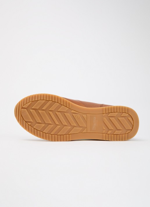 Dune London Wide Fit Trilogy sneaker van leer - detail 3 roestbruin