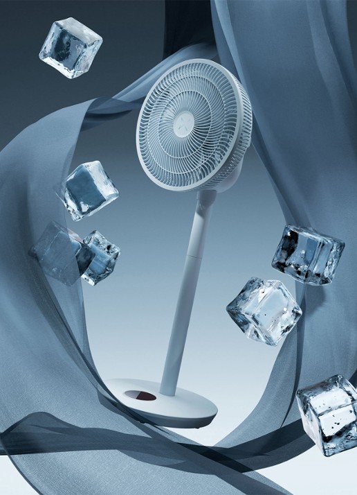 Duux Whisper 2 Smart verstelbare vloerventilator, 92 cm hoog - voorkant 7 blauwgrijs
