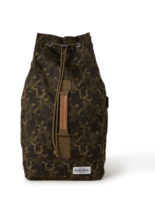Eastpak Plister rugzak met camouflageprint - voorkant legergroen