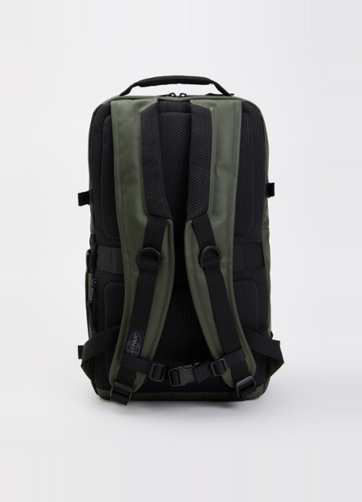 Eastpak Tecum L rugzak met 15 inch laptopvak - achterkant bronsgroen