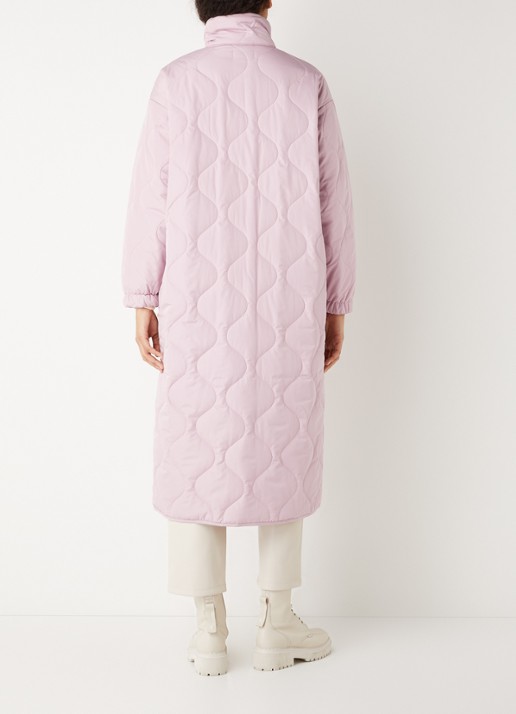 EDITED Drew gewatteerde jas met quilt patroon en klepzakken - achterkant 4 oudroze