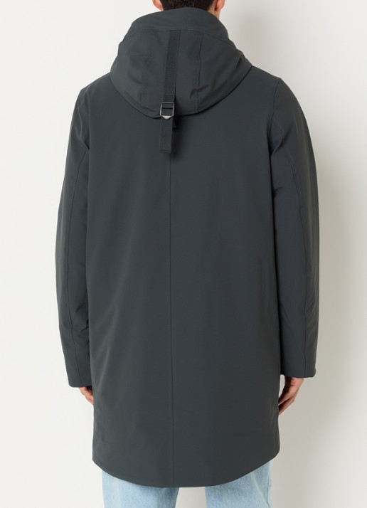 Elvine Alrik waterproof gewatteerde parka met klepzakken - achterkant 2 olijfgroen