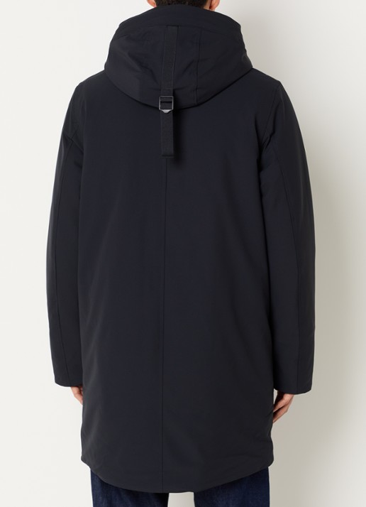 Elvine Alrik waterproof gewatteerde parka met klepzakken - achterkant 2 donkerblauw