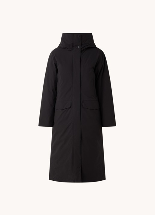 Elvine Asha gewatteerde parka met klepzakken - voorkant 3 zwart