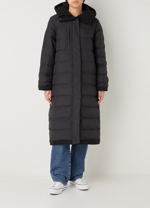 Elvine Asha gewatteerde parka met klepzakken - voorkant 4 zwart