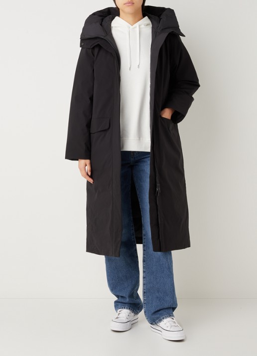 Elvine Asha gewatteerde parka met klepzakken - voorkant 5 zwart