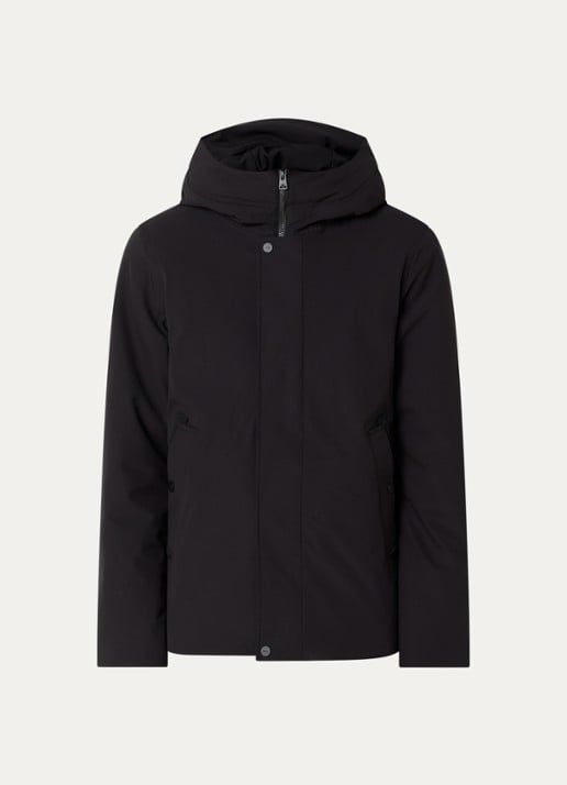 Elvine Beurnie gewatteerde parka met steekzakken en logo - voorkant 3 zwart