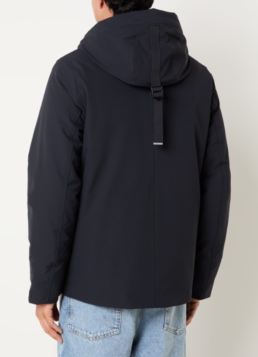 Elvine Beurnie gewatteerde parka met steekzakken en logo - achterkant 4 donkerblauw