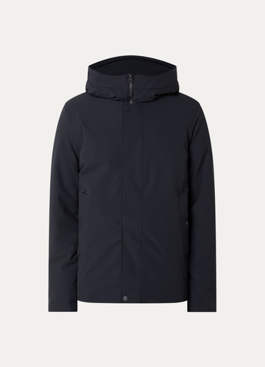 Elvine Beurnie gewatteerde parka met steekzakken en logo - voorkant 2 donkerblauw