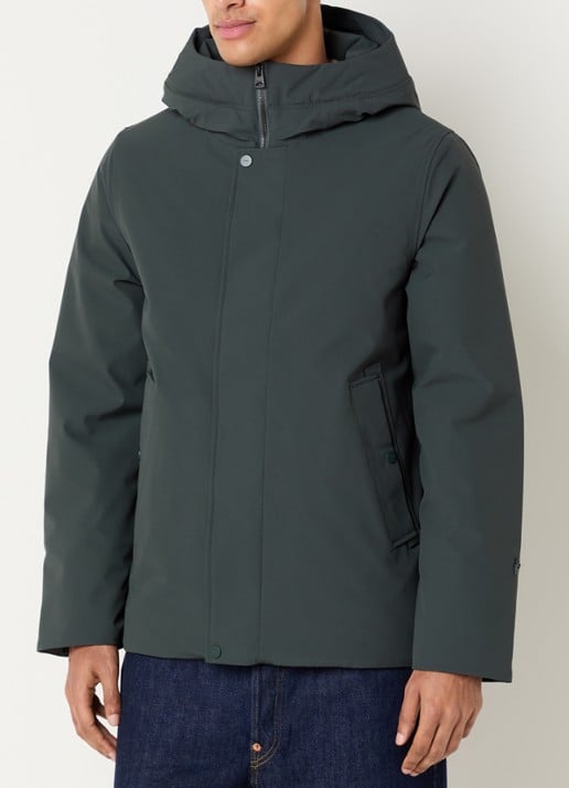 Elvine Beurnie gewatteerde parka met steekzakken en logo