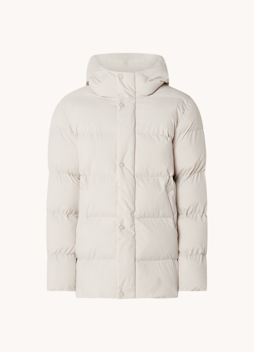Elvine Bror REC. puffer jack met waterafstotende coating en capuchon - voorkant 2 donkerbeige