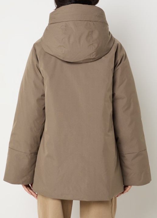 Elvine Celina gewatteerde parka met opstaande kraag en waterafstotende coating - achterkant donkerkhaki