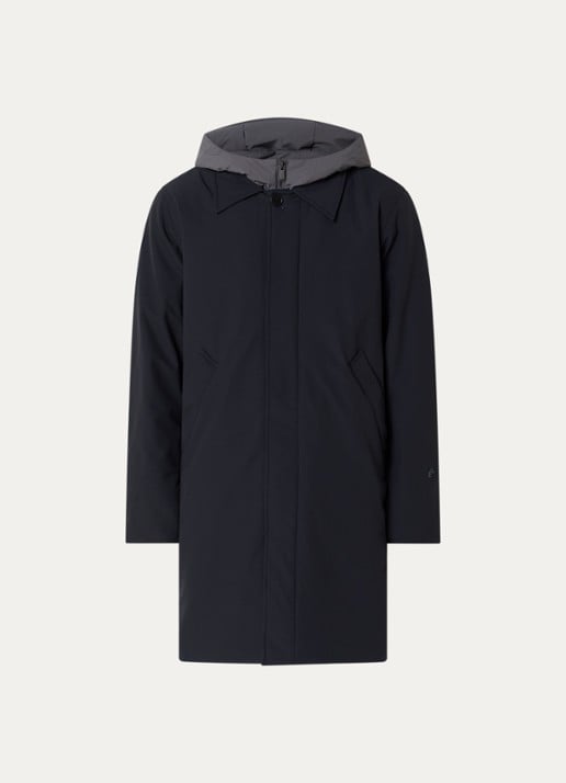 Elvine Celvin parka met afneembare kraag en capuchon - voorkant 3 donkerblauw