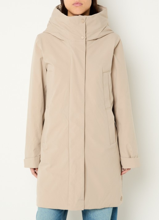 Elvine Eline parka met ritszakken en waterafstotende coating - detail khaki