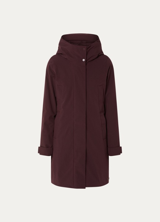 Elvine Eline parka met ritszakken en waterafstotende coating - voorkant 2 bordeauxrood