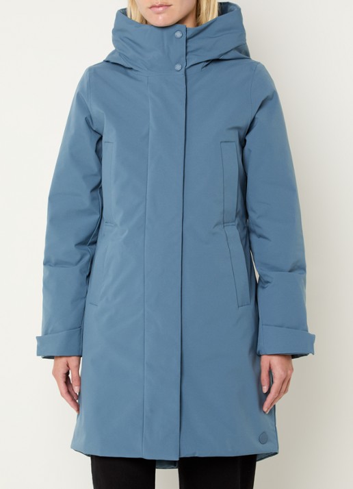 Elvine Eline parka met ritszakken en waterafstotende coating - detail 4 staalblauw
